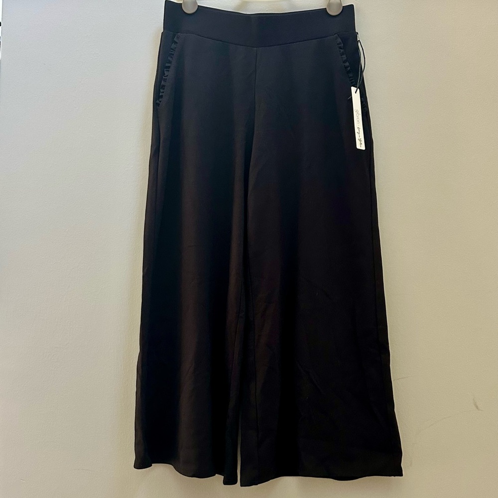NWT Gibson Black Wide-Leg Crop Pants Size XS